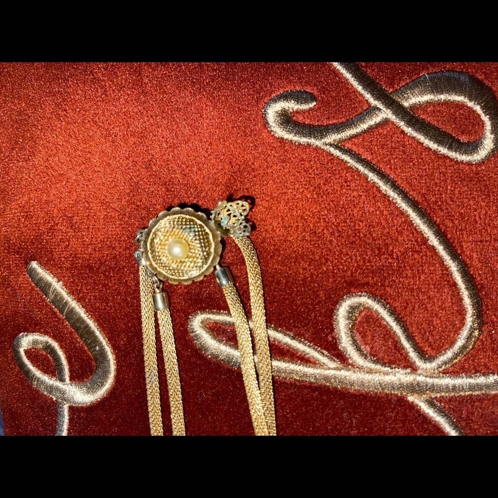 1972 Double Layer Gold Necklace with Pearl